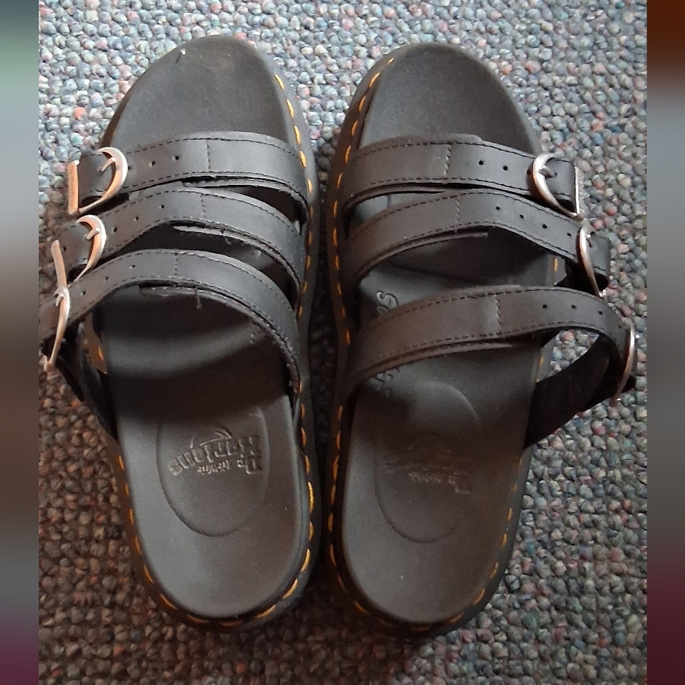 Dr. Martens Black Triple Strap Sandals